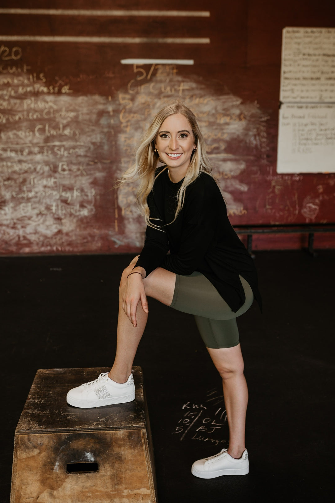 Take A Lap Mid Thigh Biker Shorts in Olive Green - Giddy Up Glamour Boutique