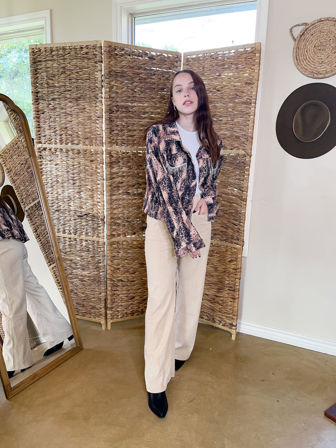 Favorable Day Wide Leg Corduroy Pants in Beige - Giddy Up Glamour Boutique