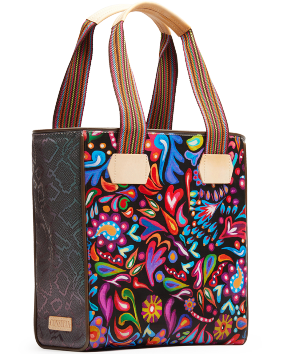 Consuela | Sophia Black Swirly Classic Tote - Giddy Up Glamour Boutique