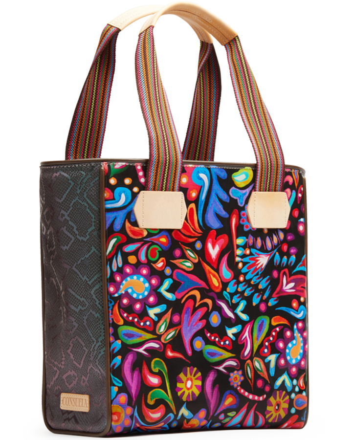 Consuela | Sophia Black Swirly Classic Tote - Giddy Up Glamour Boutique