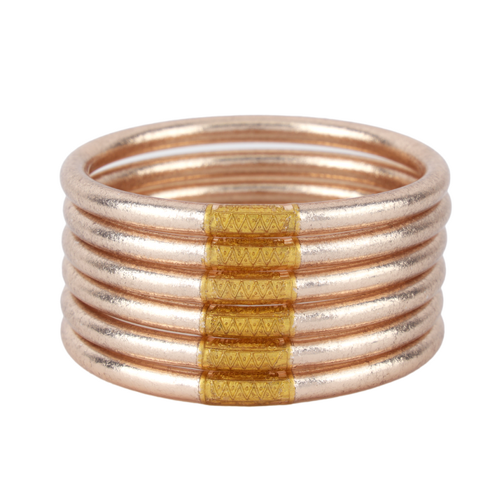 BuDhaGirl | Set of Six | All Weather Bangles in Champagne - Giddy Up Glamour Boutique