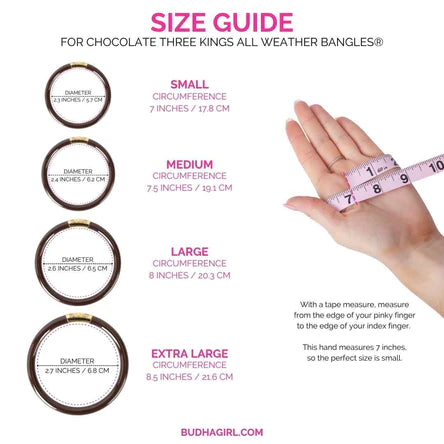 BuDhaGirl | Set of Three | Three Kings All Weather Bangles in Chocolate - Giddy Up Glamour Boutique