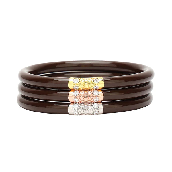 BuDhaGirl | Set of Three | Three Kings All Weather Bangles in Chocolate - Giddy Up Glamour Boutique