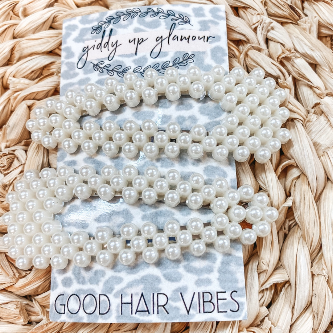 Buy 3 for $10 | Set of Two | Pearl Hair Accessory Clips - Giddy Up Glamour Boutique