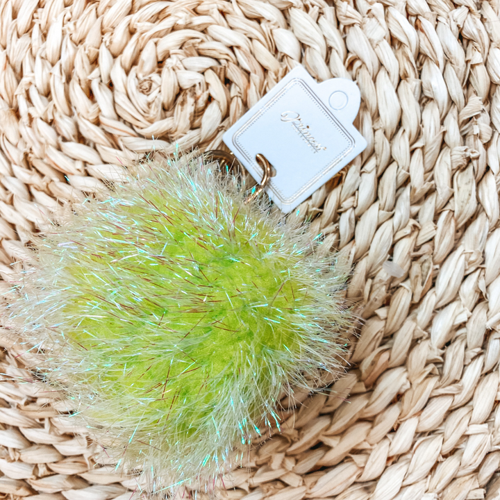 Buy 3 for $10 | Puff Ball Tinsel Keychains - Giddy Up Glamour Boutique