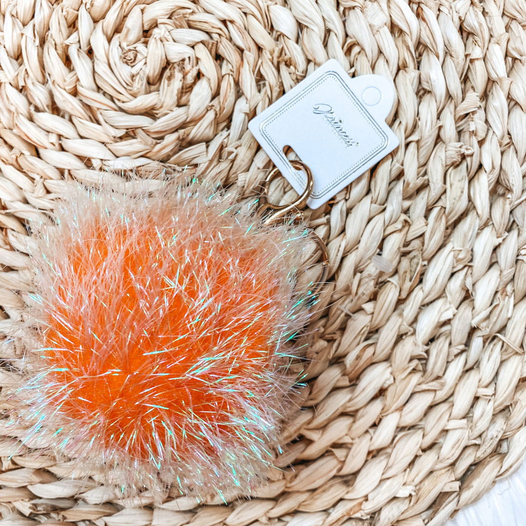 Buy 3 for $10 | Puff Ball Tinsel Keychains - Giddy Up Glamour Boutique