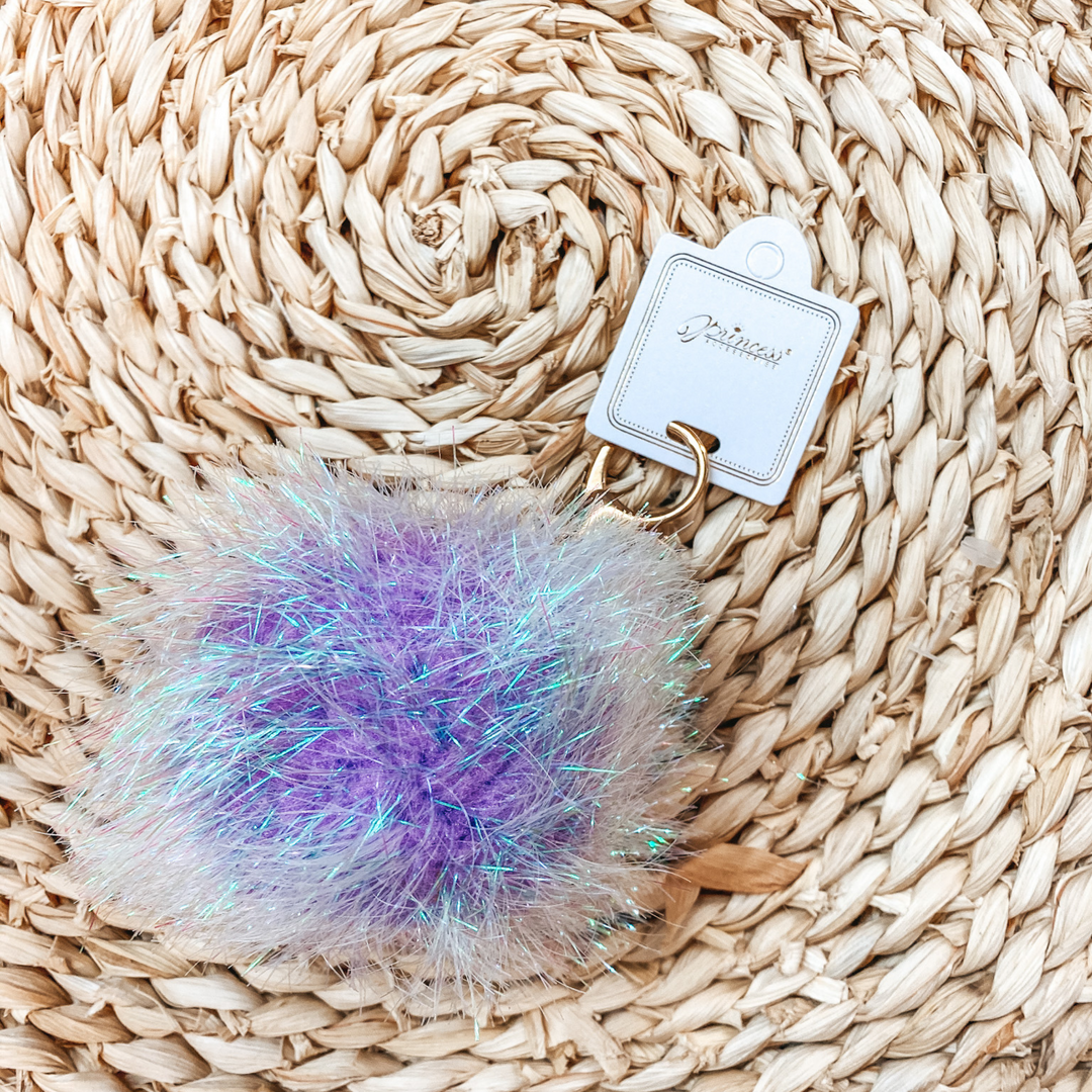 Buy 3 for $10 | Puff Ball Tinsel Keychains - Giddy Up Glamour Boutique