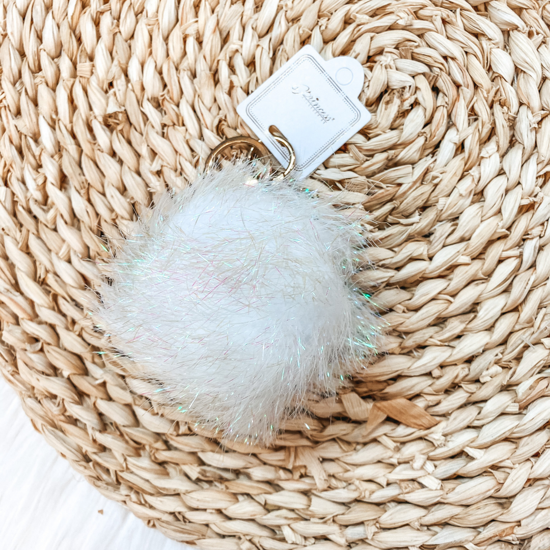 Buy 3 for $10 | Puff Ball Tinsel Keychains - Giddy Up Glamour Boutique