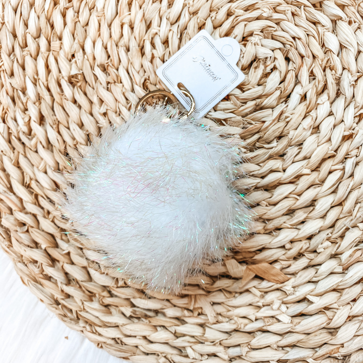 Buy 3 for $10 | Puff Ball Tinsel Keychains - Giddy Up Glamour Boutique