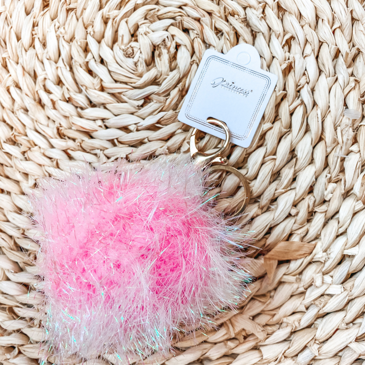 Buy 3 for $10 | Puff Ball Tinsel Keychains - Giddy Up Glamour Boutique