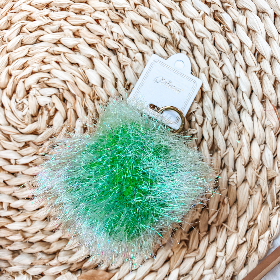Buy 3 for $10 | Puff Ball Tinsel Keychains - Giddy Up Glamour Boutique