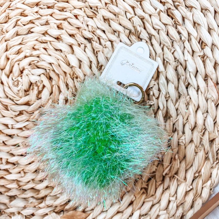 Buy 3 for $10 | Puff Ball Tinsel Keychains - Giddy Up Glamour Boutique