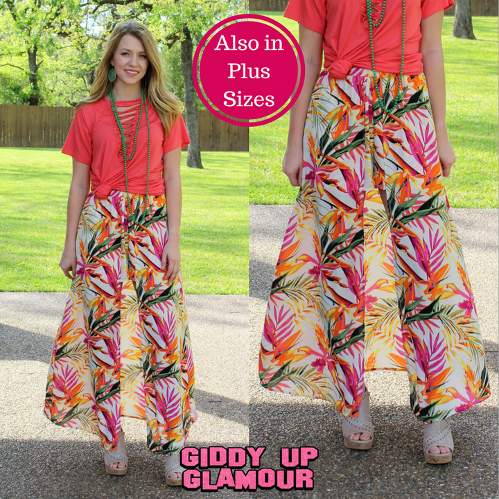One in a Million Maxi Skort in Tropical Palm - Giddy Up Glamour Boutique