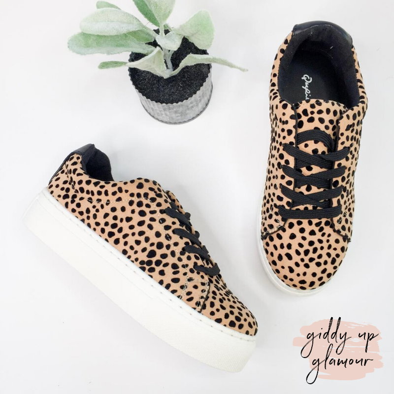 Last Chance Size 5.5, 6, & 7 | In the Lead Platform Sneaker in Leopard - Giddy Up Glamour Boutique