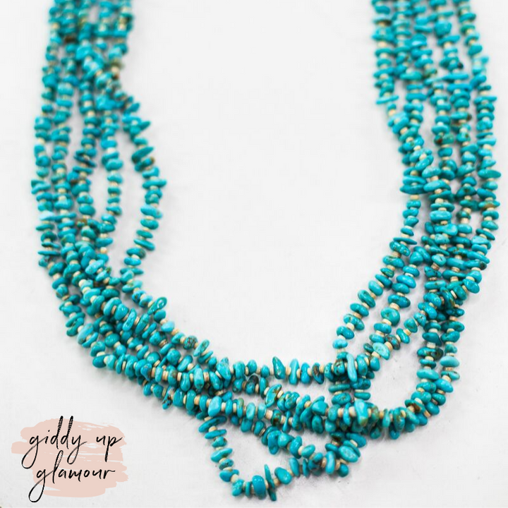Navajo | Authentic Five Strand Turquoise and Heishi Necklace - Giddy Up Glamour Boutique