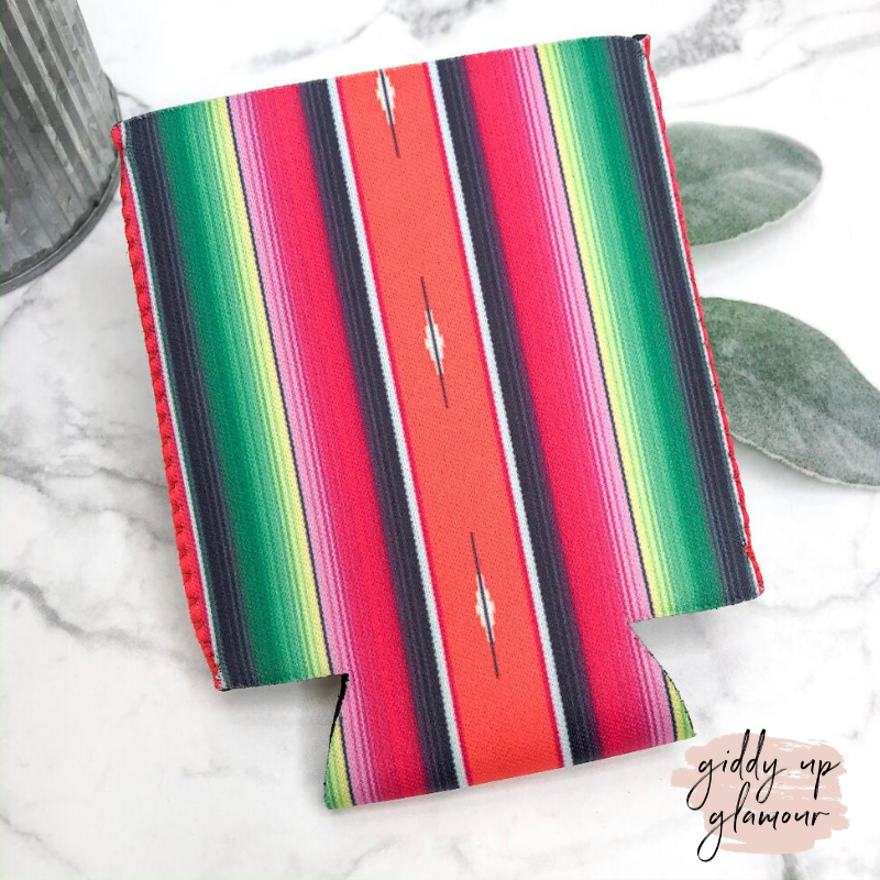 Serape Print Koozie in Red - Giddy Up Glamour Boutique