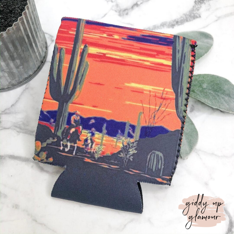 Southwest Sunset Cactus Koozie - Giddy Up Glamour Boutique