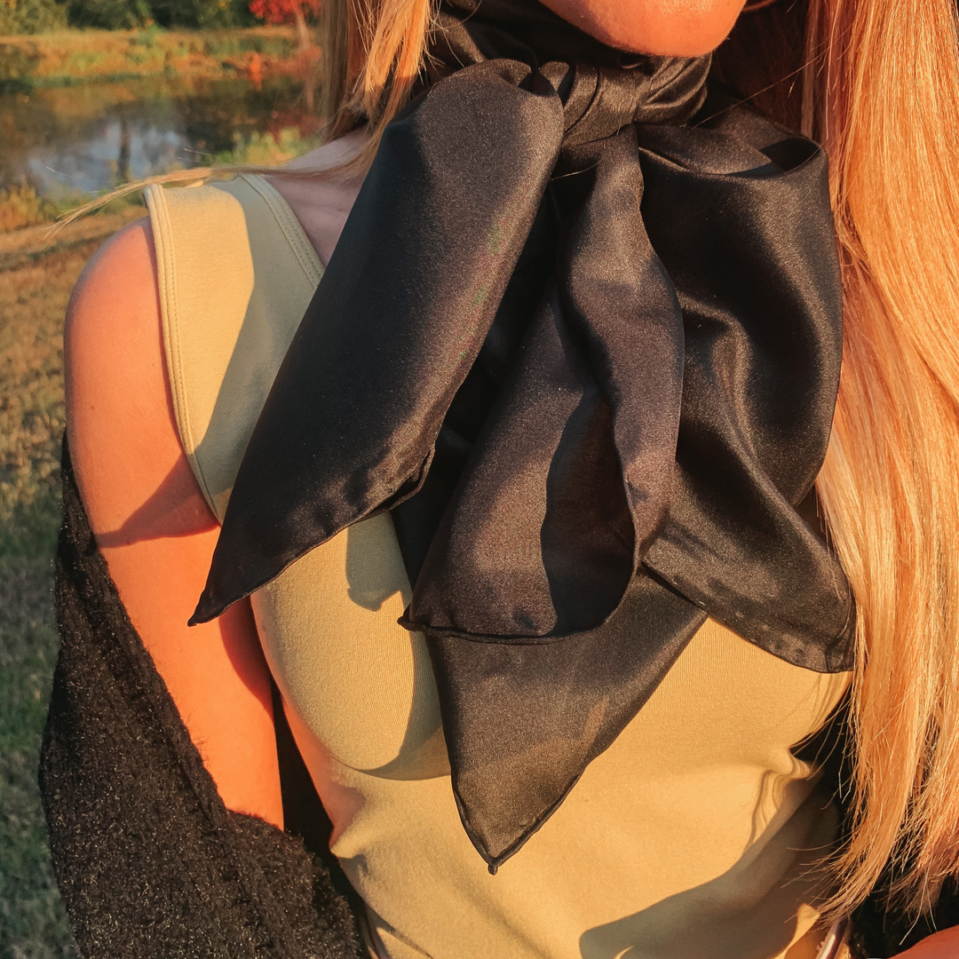 Solid Wild Rag in Black - Giddy Up Glamour Boutique