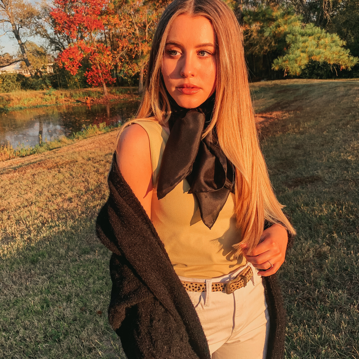 Solid Wild Rag in Black - Giddy Up Glamour Boutique