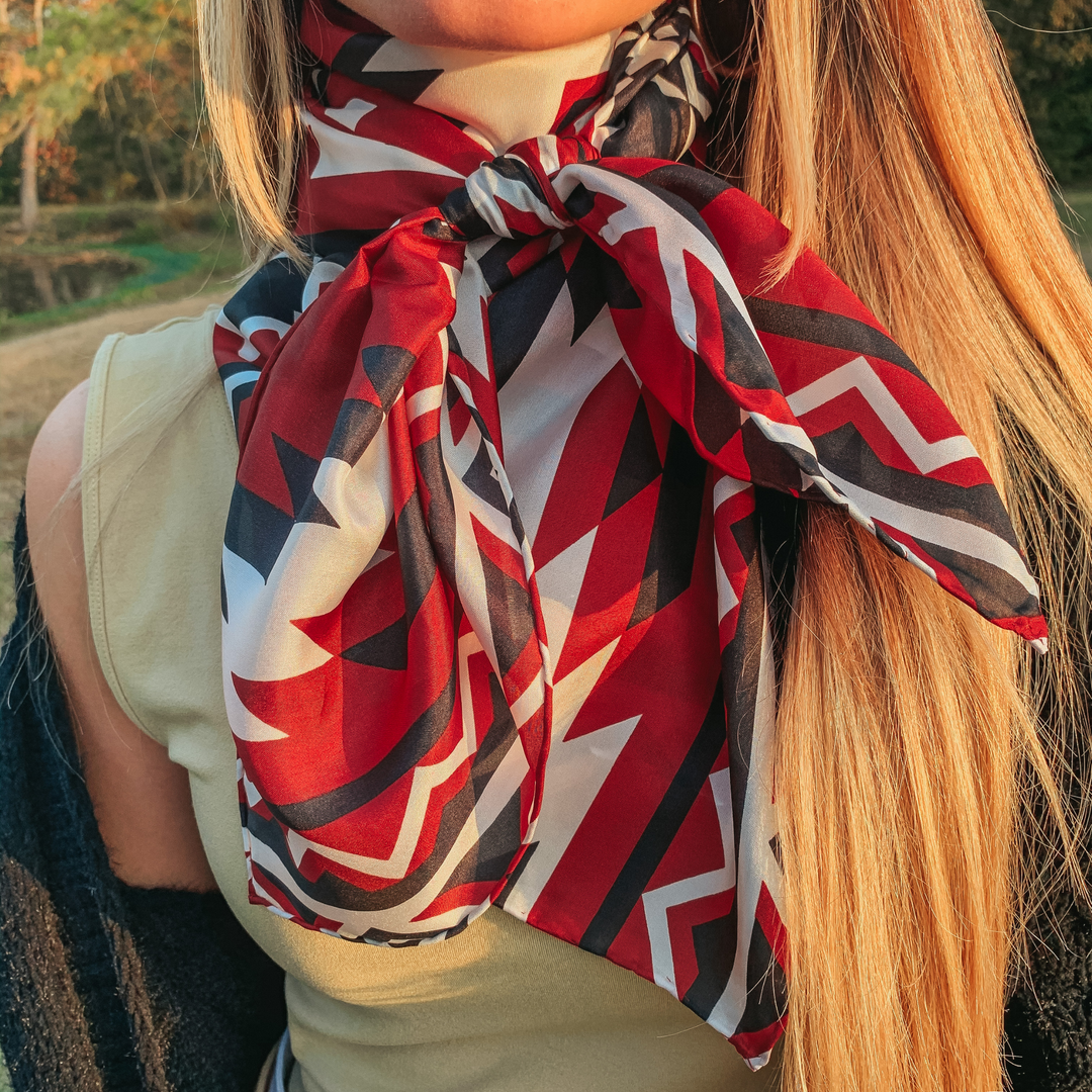 Southwest Wild Rag in Red and Black - Giddy Up Glamour Boutique