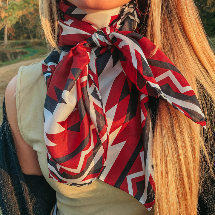 Southwest Wild Rag in Red and Black - Giddy Up Glamour Boutique