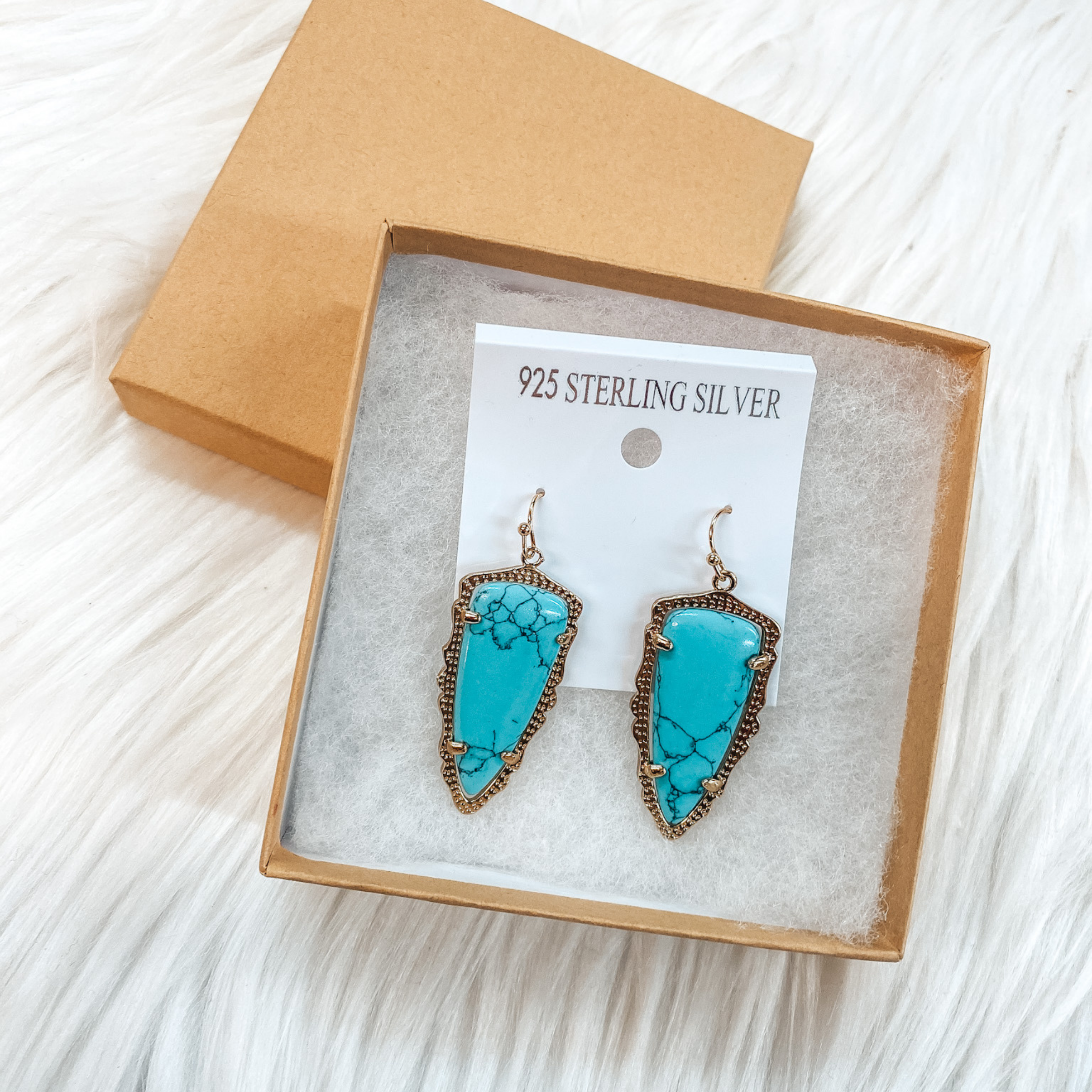Holiday Special | Turquoise Drop Earrings in Gift Box - Giddy Up Glamour Boutique