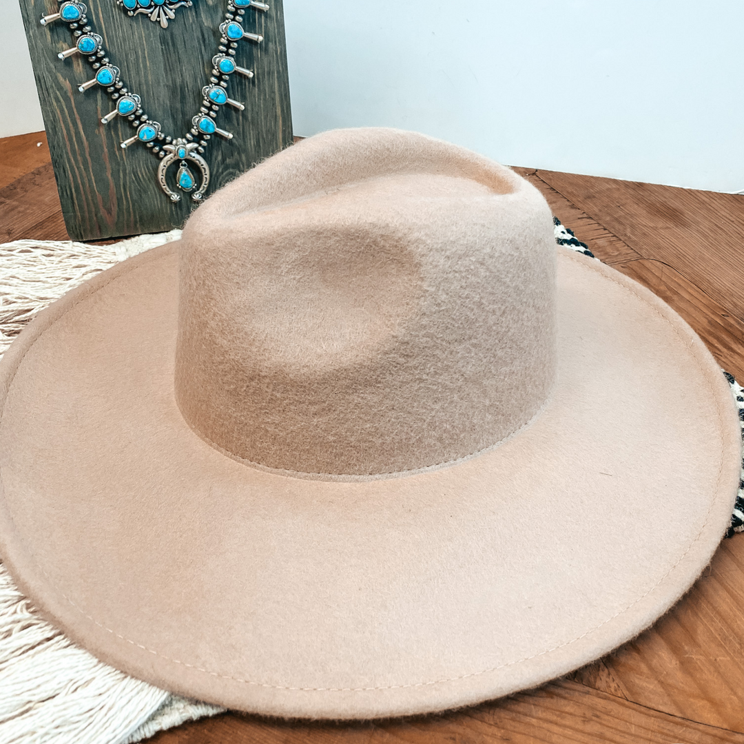 Amarillo Sky Classic Rancher Felt Hat in Beige - Giddy Up Glamour Boutique