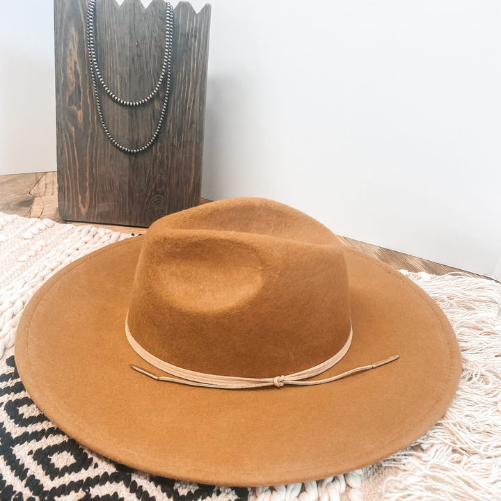 Arizona Skies Felt Hat with Wrapped Leather Band in Tan - Giddy Up Glamour Boutique