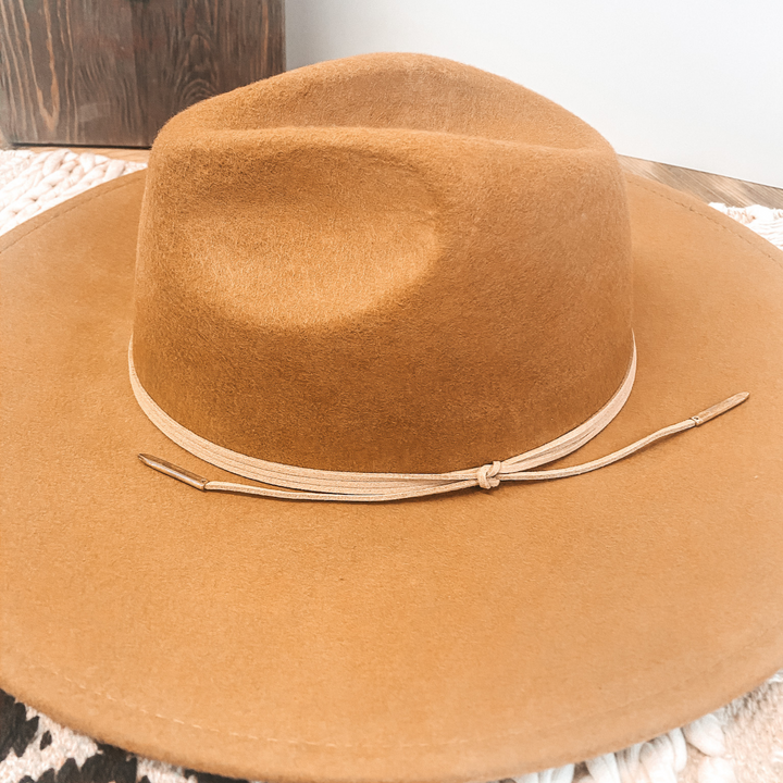 Arizona Skies Felt Hat with Wrapped Leather Band in Tan - Giddy Up Glamour Boutique