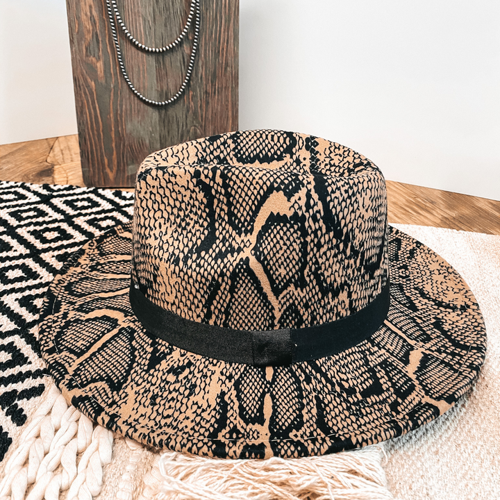 Wild Adventure Flat Brim Hat in Snake Print - Giddy Up Glamour Boutique
