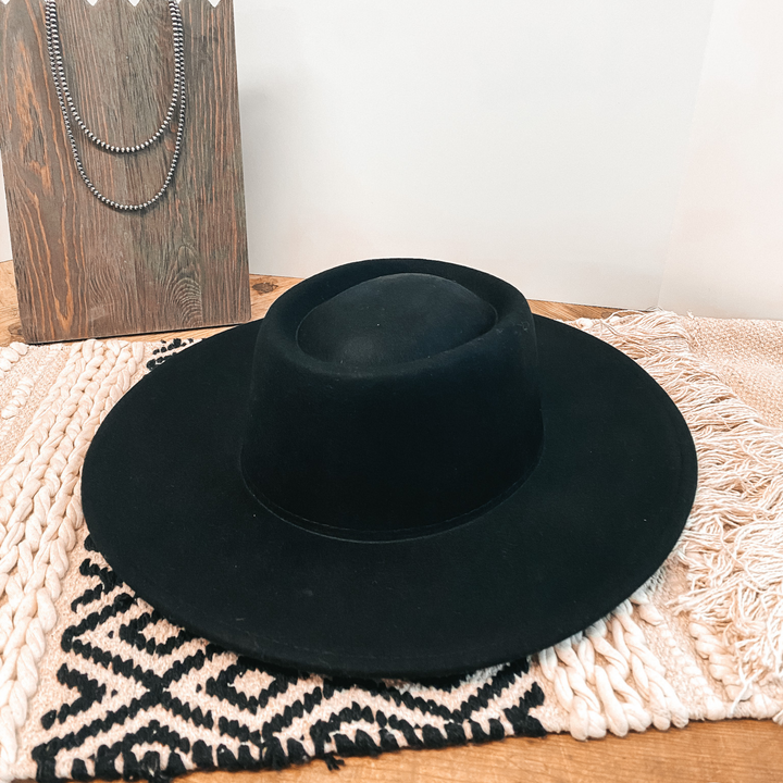Wild Skies Oval Crown Wool Hat in Black - Giddy Up Glamour Boutique