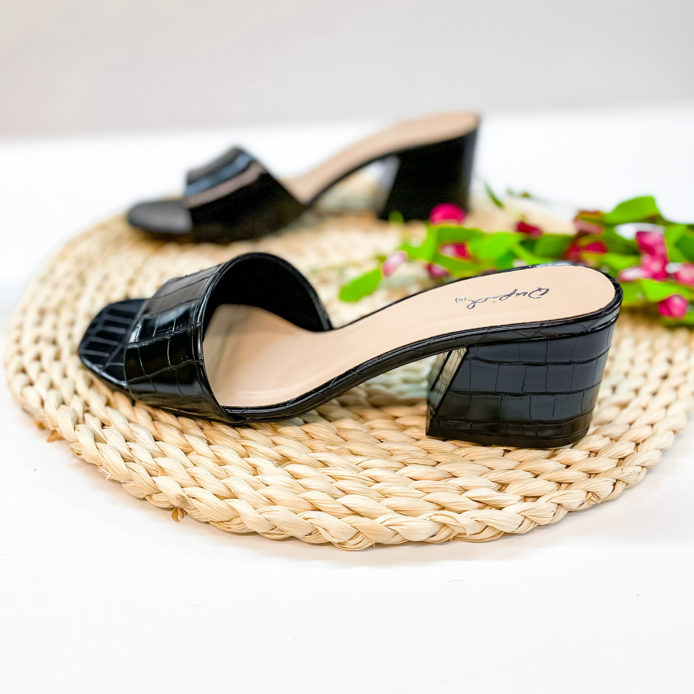 Croc sales block heels