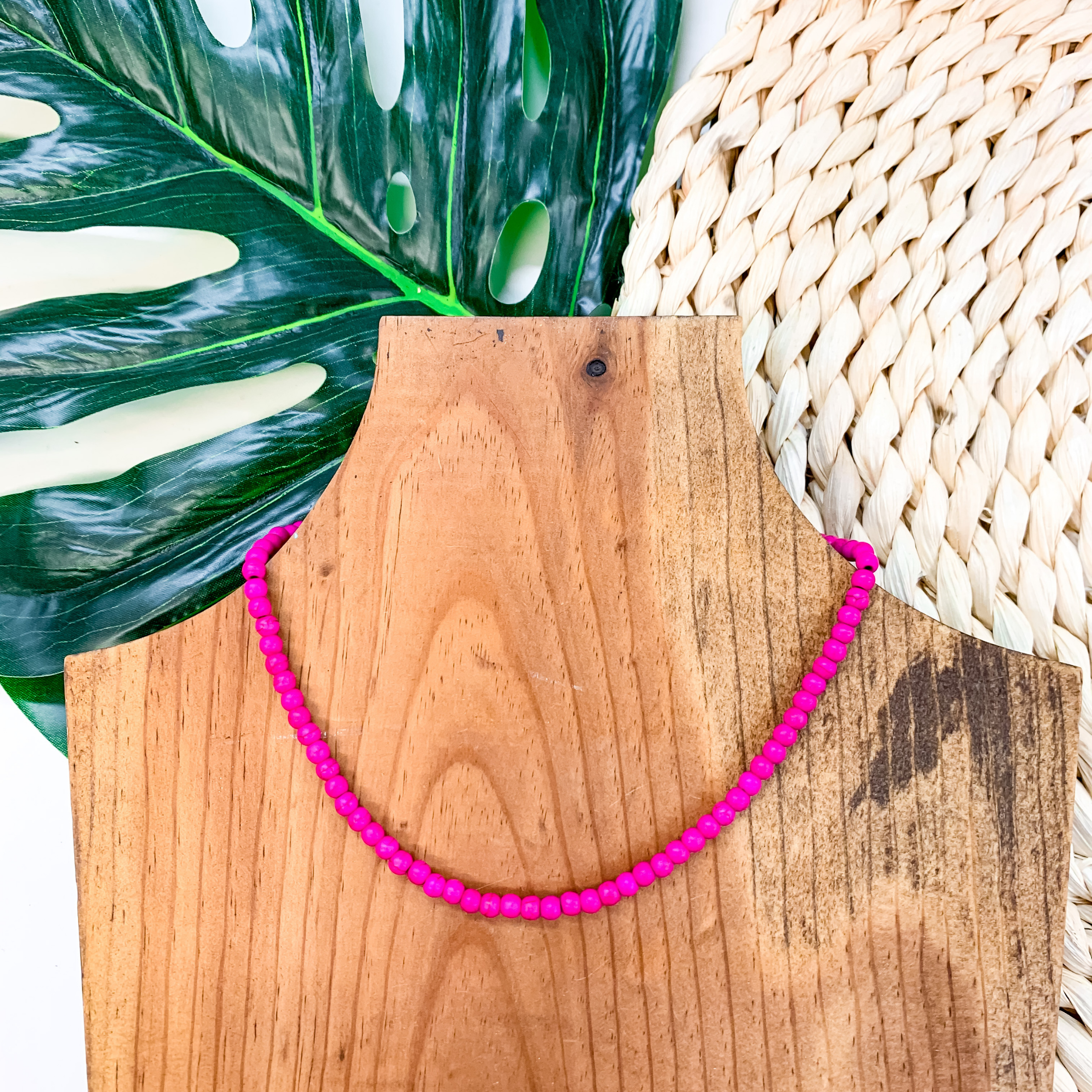 Beaded Choker Necklace In Pink - Giddy Up Glamour Boutique