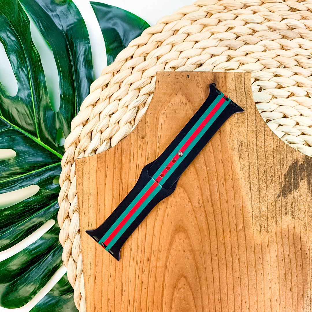 Smart Watch Band in Black, Green, and Red - Giddy Up Glamour Boutique