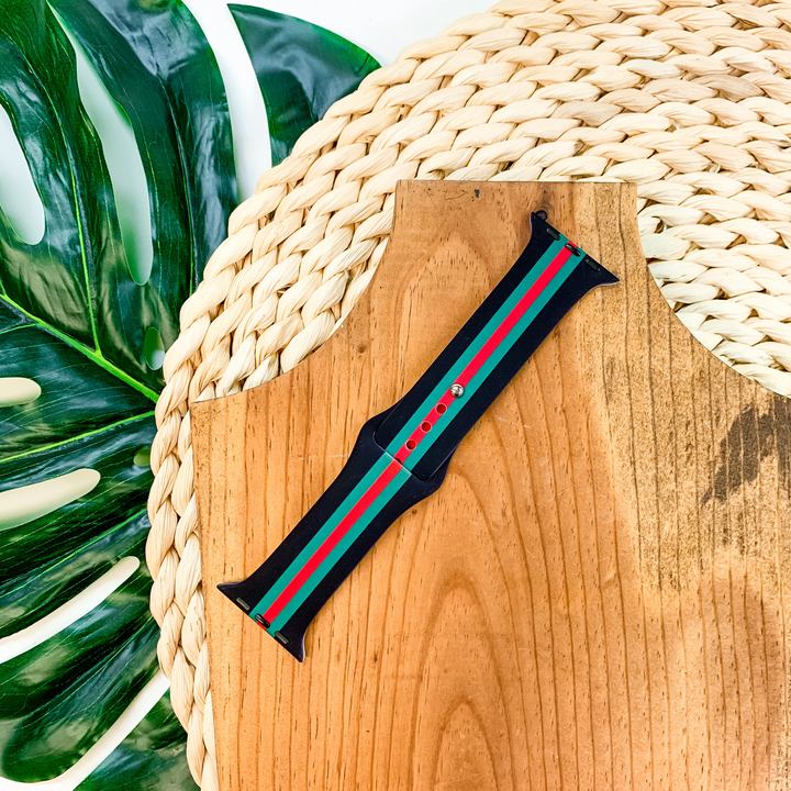Smart Watch Band in Black, Green, and Red - Giddy Up Glamour Boutique