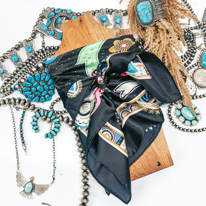 J-Dazzle Charmeuse Wild Rag in Black - Giddy Up Glamour Boutique