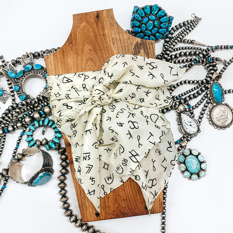 Branded Silk Wild Rag in Ivory – Giddy Up Glamour Boutique