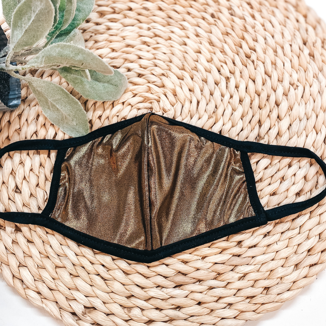 Can't Cover Style Face Covering in Metallic Gold - Giddy Up Glamour Boutique