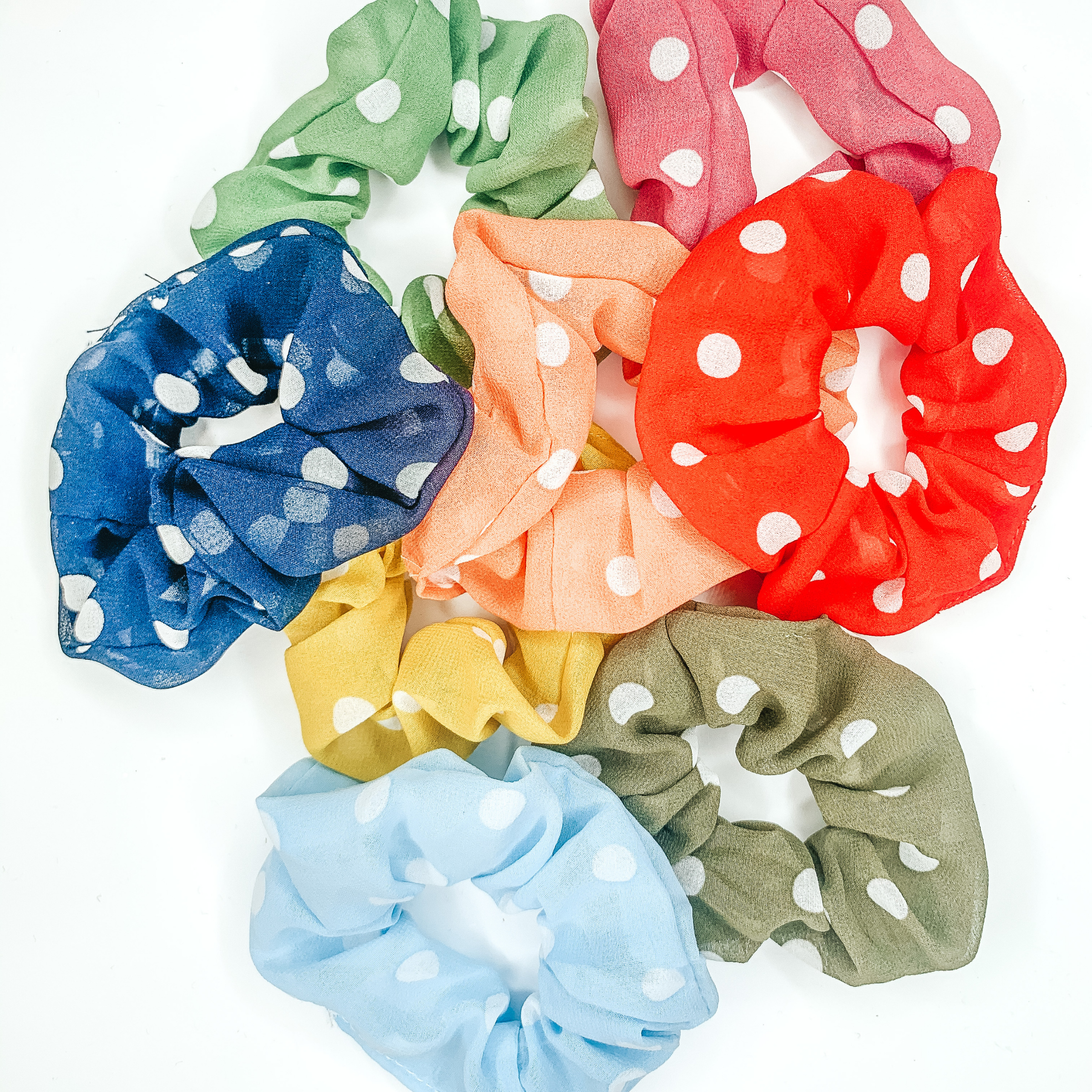 Buy 3 for $10 | Set of Two | Polka Dot Scrunchies