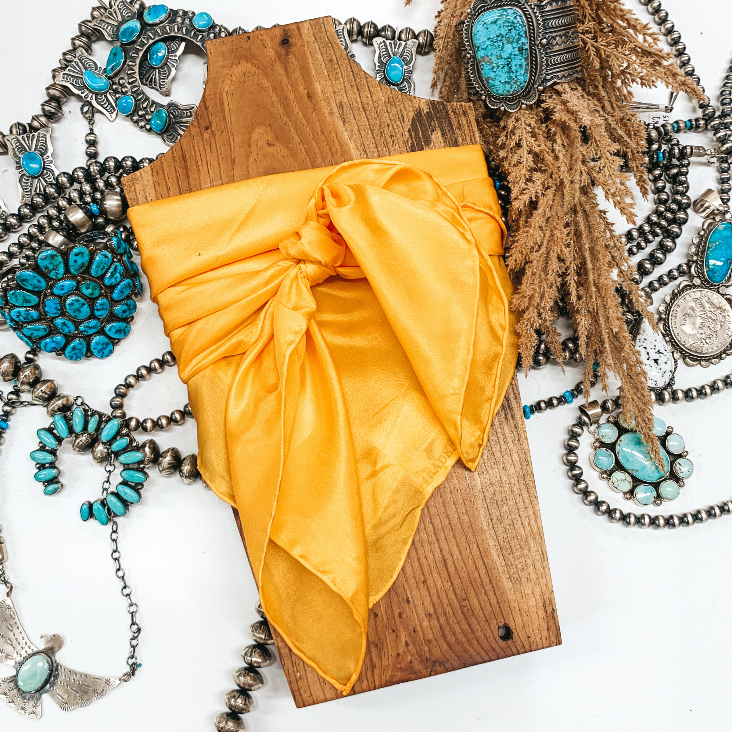 Solid Wild Rag in Yellow - Giddy Up Glamour Boutique