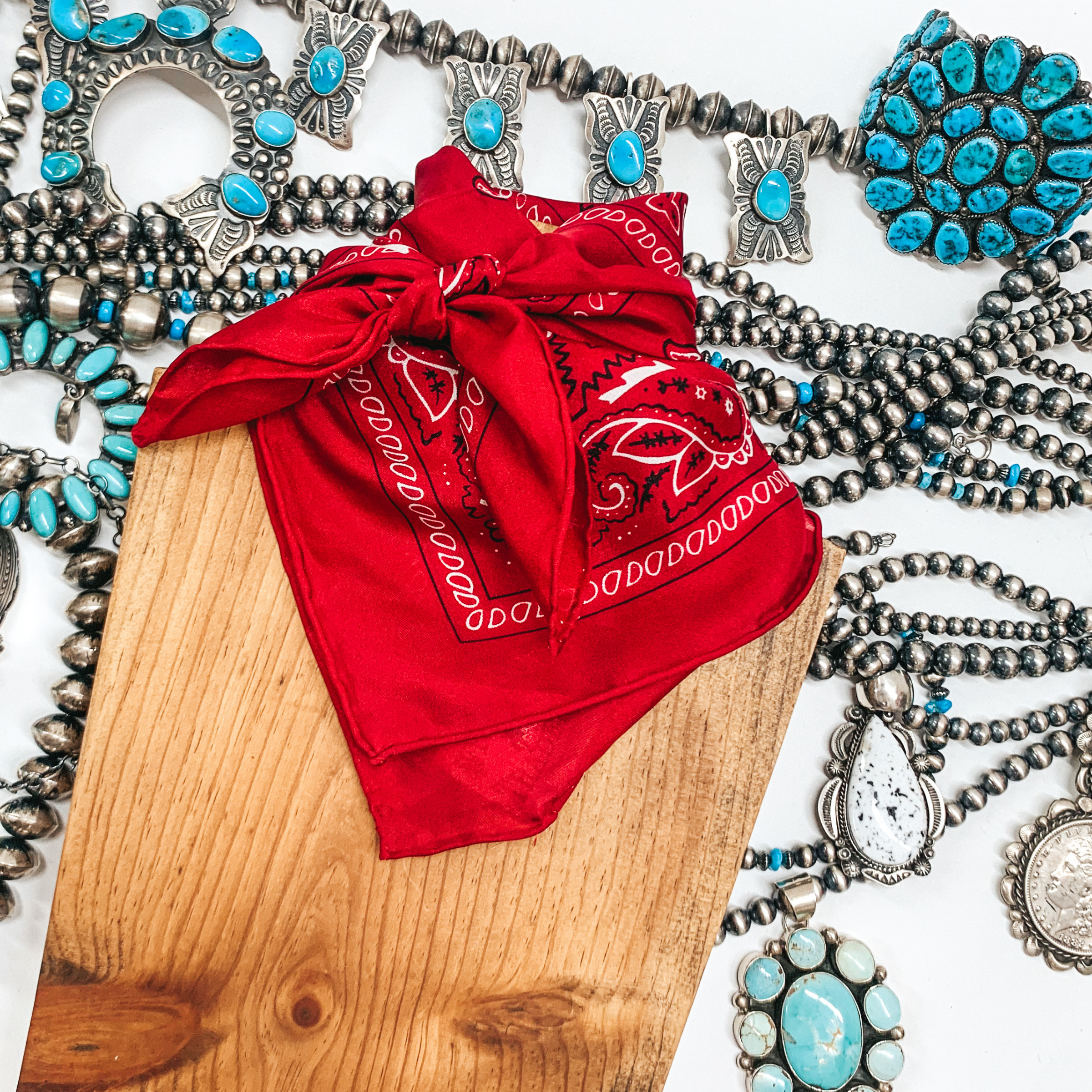 Mini Bandana Wild Rag in Red - Giddy Up Glamour Boutique