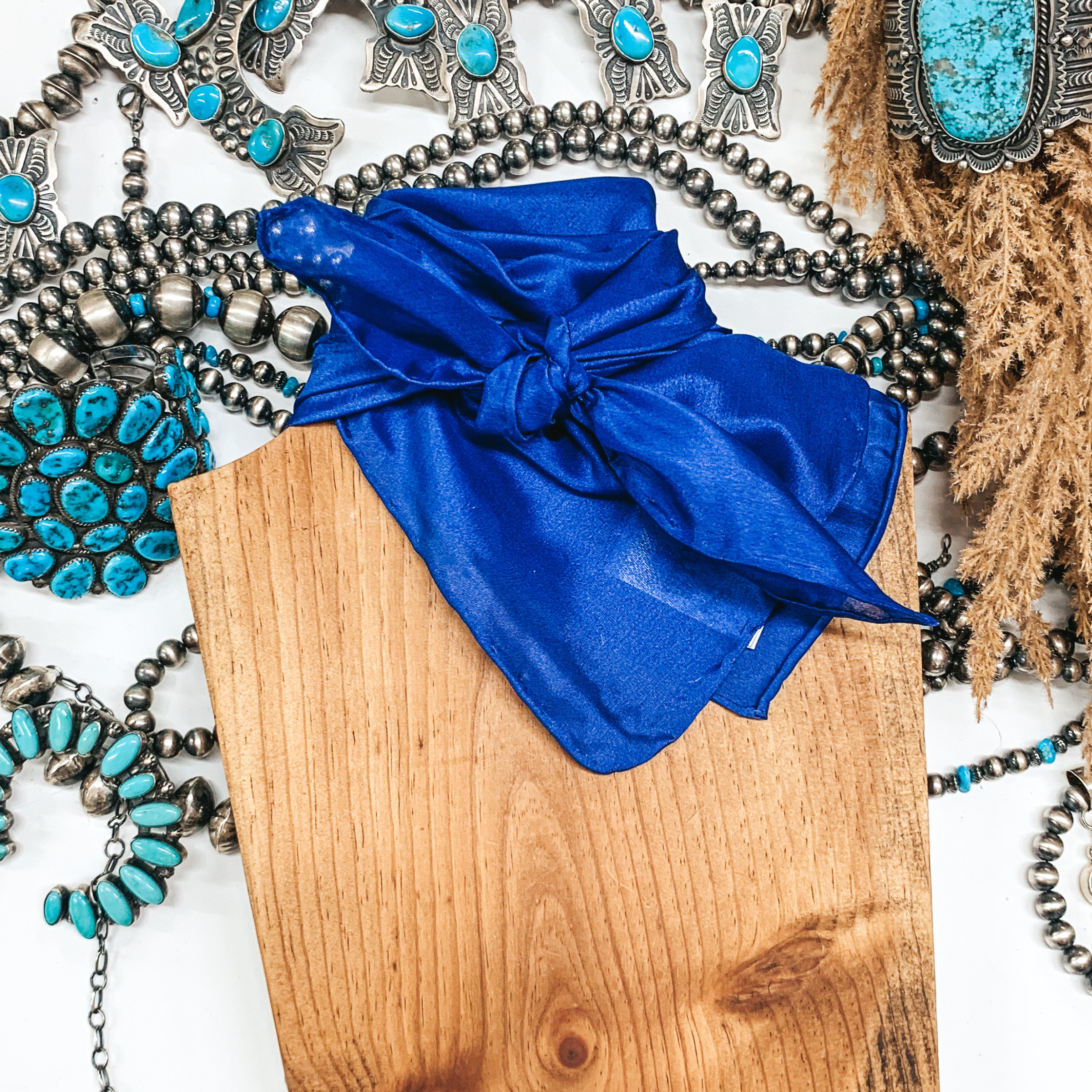 Mini Solid Wild Rag in Royal Blue - Giddy Up Glamour Boutique