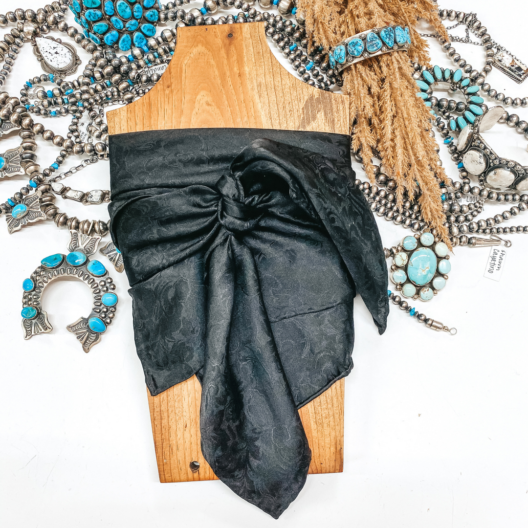 Jacquard Wild Rag in Black - Giddy Up Glamour Boutique