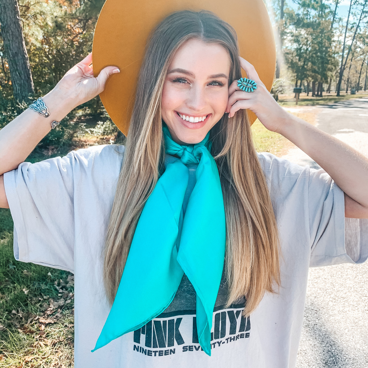 Solid Wild Rag in Emerald Green - Giddy Up Glamour Boutique