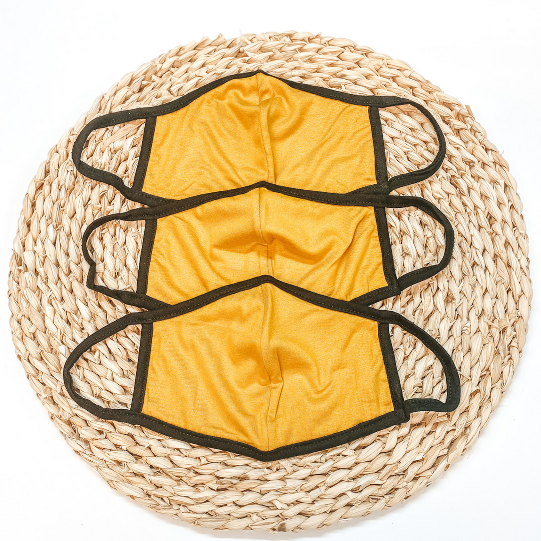 Can't Cover Style Face Covering in Mustard Yellow - Giddy Up Glamour Boutique