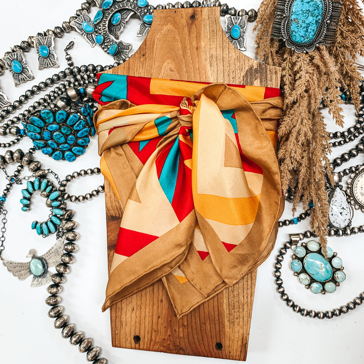 Southwest Wild Rag in Gold and Red - Giddy Up Glamour Boutique