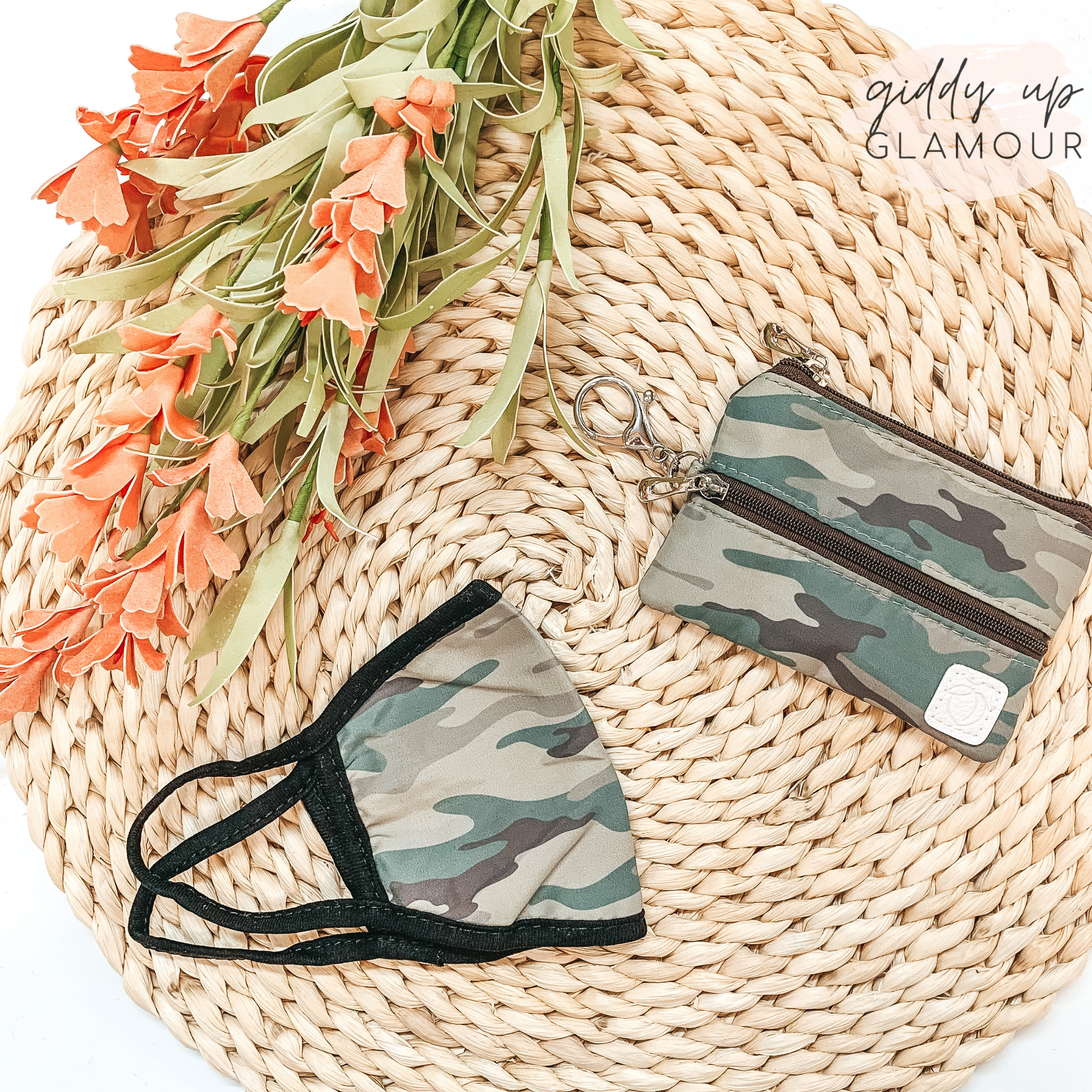 Packed with Style Camo Mini Versi Bag with Face Covering Included in Multi - Giddy Up Glamour Boutique