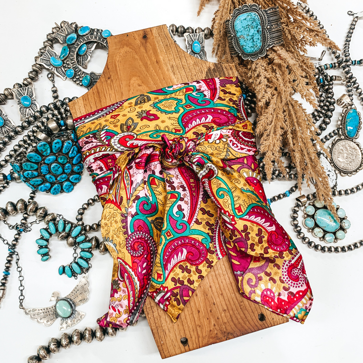 Paisley Wild Rag in Lemon Berry - Giddy Up Glamour Boutique