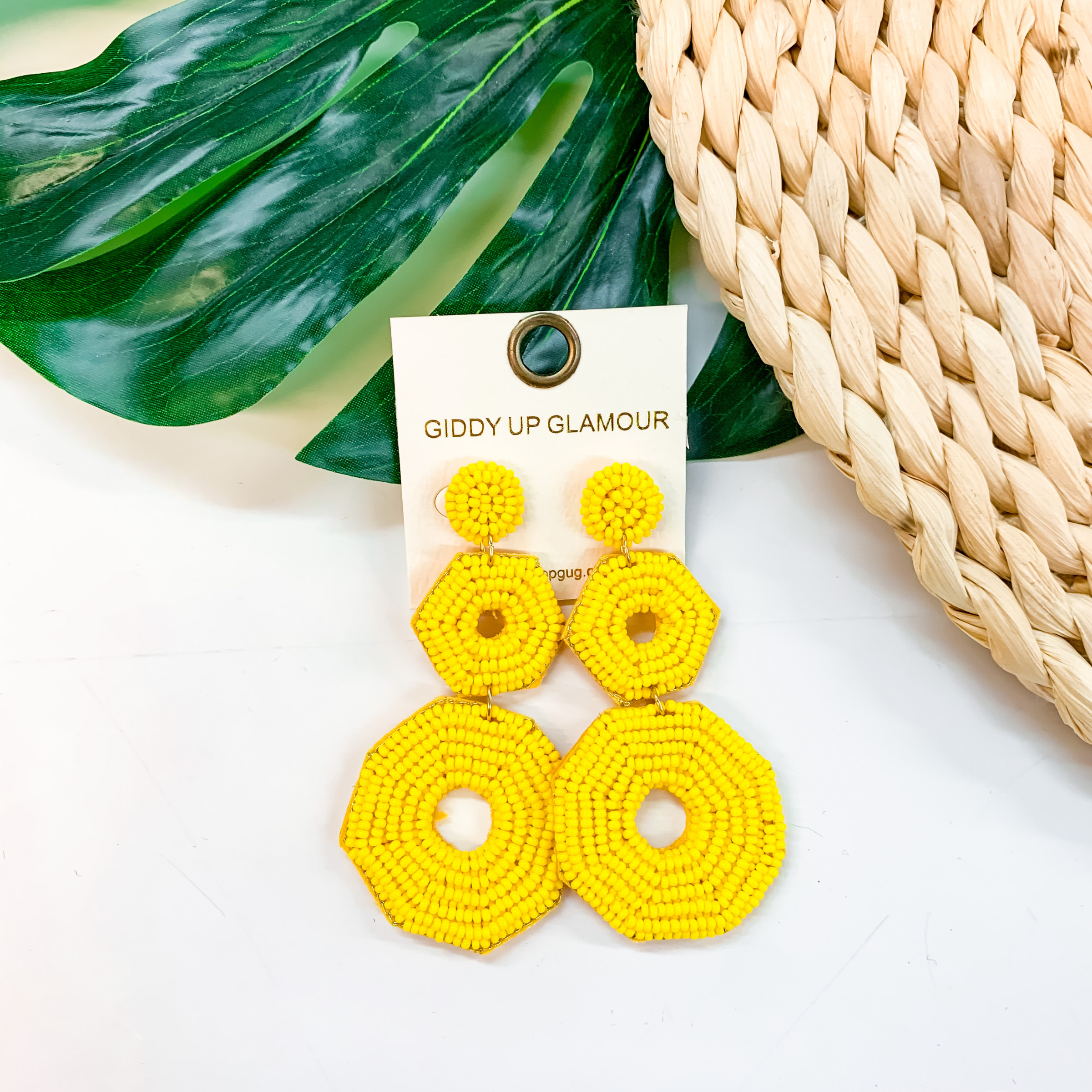 Forever Fearless Seed Bead Earrings In Yellow - Giddy Up Glamour Boutique