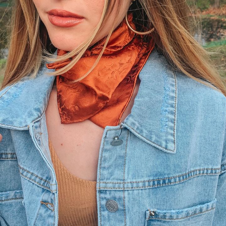 Mini Jacquard Wild Rag in Copper - Giddy Up Glamour Boutique